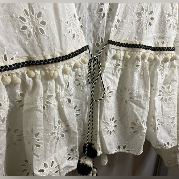 Zara White Eyelet Kimono shrug Top - Boho or Hippie style - small - Picture 10 of 12